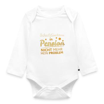Schuldirektor Ruhestand Rente - Baby Bio-Langarm-Body - Weiß - Vorne