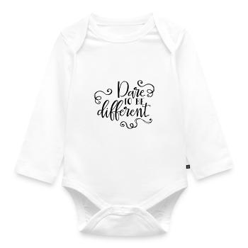 Dare To Be Different SVG Cut File - Organic Longsleeve Baby Bodysuit - white - Front