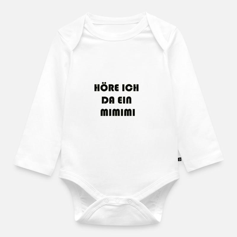 HÖRE ICH DA EIN MIMIMI - Baby Bio-Langarm-Body - Weiß
