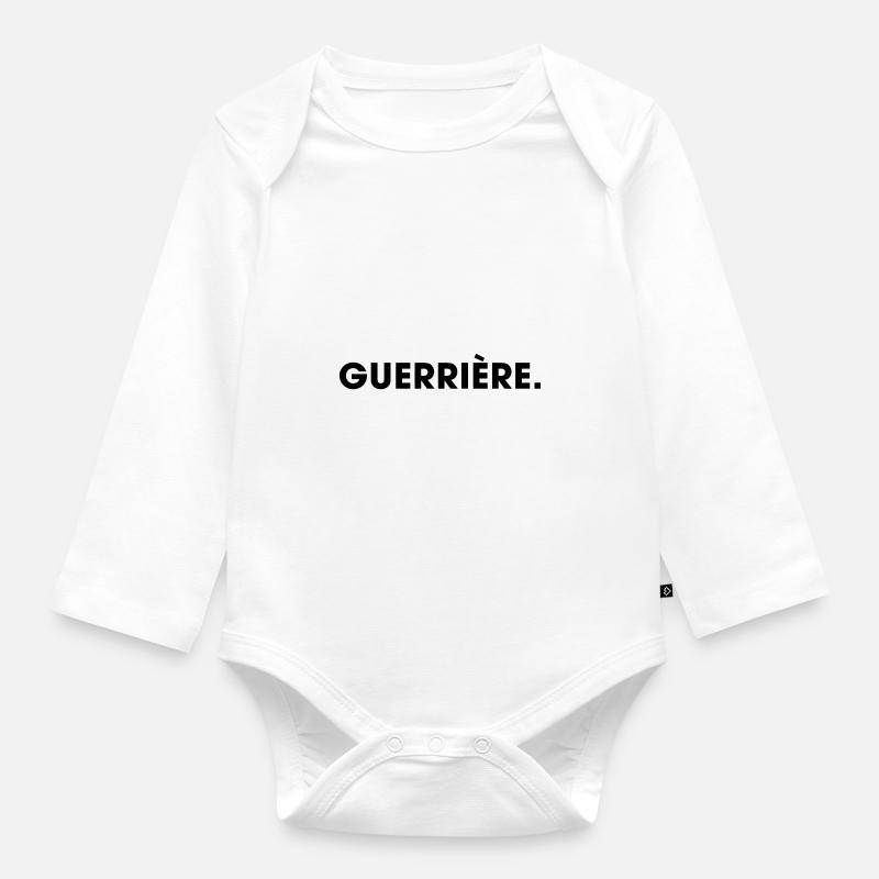 GUERRIÈRE - Body Bébé bio manches longues - blanc
