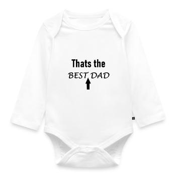 Best dad - Organic Longsleeve Baby Bodysuit - white - Front