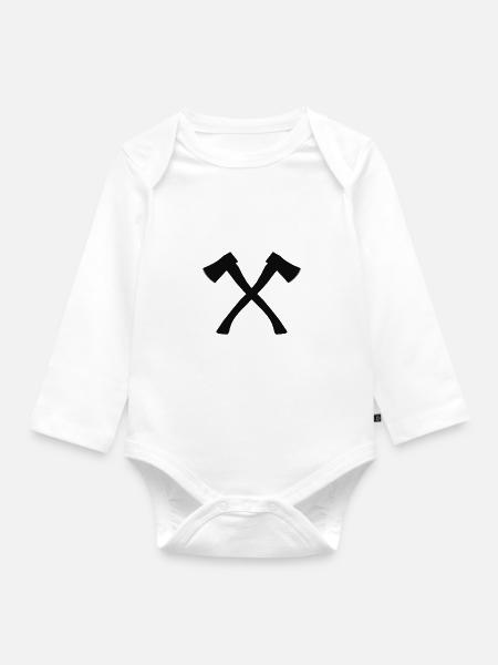 Axt gekreuzt - Baby Bio-Langarm-Body - Weiß