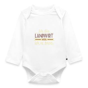 landwirt weil ich es kann - Baby Bio-Langarm-Body - Weiß - Vorne