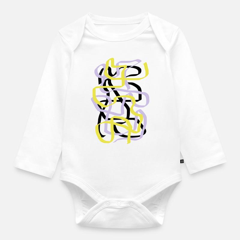 Abstract Motiv3 - Organic Longsleeve Baby Bodysuit - white