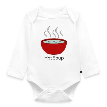 heiße Suppe - Baby Bio-Langarm-Body - Weiß - Vorne