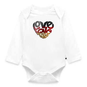 Germany Flag German Flag Heart Home - Organic Longsleeve Baby Bodysuit - white - Front