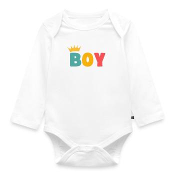 Garçon! Personnalisable - Body Bébé bio manches longues - blanc - Devant