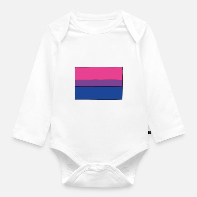 Drapeau Bisexual - Body Bébé bio manches longues - blanc