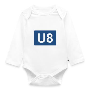 Berlin U-Bahn U8 - Baby Bio-Langarm-Body - Weiß - Vorne