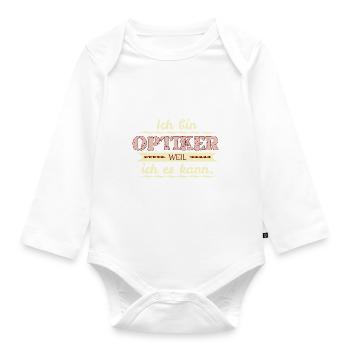 optiker weil ich es kann - Baby Bio-Langarm-Body - Weiß - Vorne