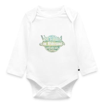 Vorstand Ruhestand - Baby Bio-Langarm-Body - Weiß - Vorne