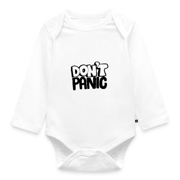 DONT PANIC Design Ruhe bewahren - Baby Bio-Langarm-Body - Weiß - Vorne