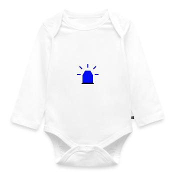 Blue light emergency service / fire brigade / police - Organic Longsleeve Baby Bodysuit - white - Front