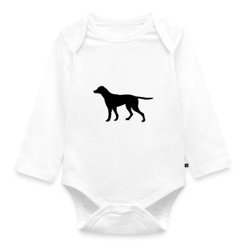 dog - Organic Longsleeve Baby Bodysuit - white - Front