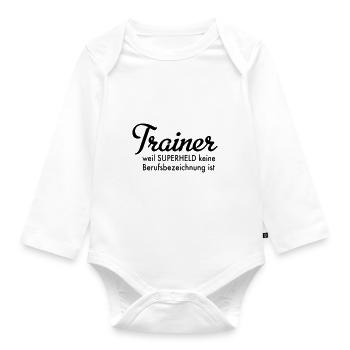 Trainer - Baby Bio-Langarm-Body - Weiß - Vorne