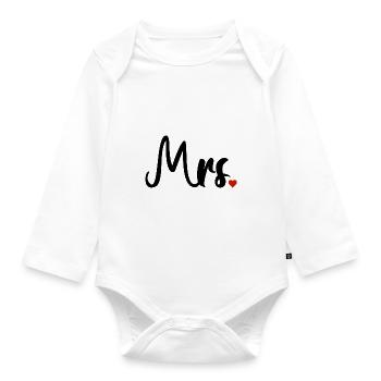 Mr and Misses - Organic Longsleeve Baby Bodysuit - white - Front