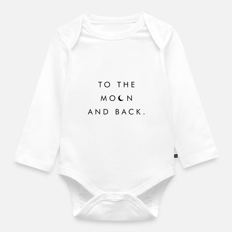 lune - Body Bébé bio manches longues - blanc