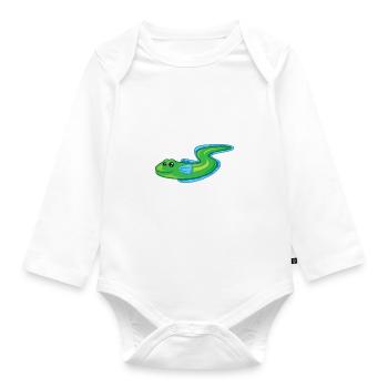 Eel cartoon - Organic Longsleeve Baby Bodysuit - white - Front