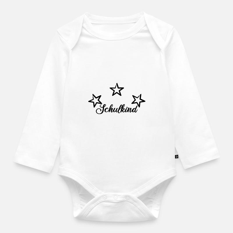 Schulkind - Baby Bio-Langarm-Body - Weiß
