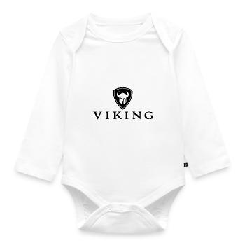 Viking shield - Organic Longsleeve Baby Bodysuit - white - Front