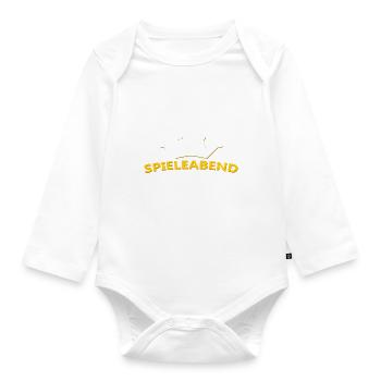 Spieleabend Spruch - Baby Bio-Langarm-Body - Weiß - Vorne