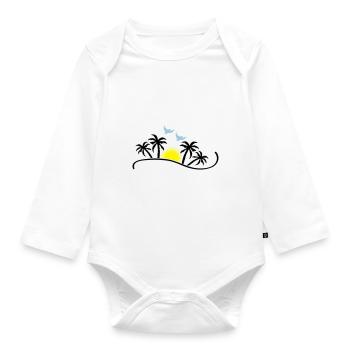 sunset birds - Baby Bio-Langarm-Body - Weiß - Vorne