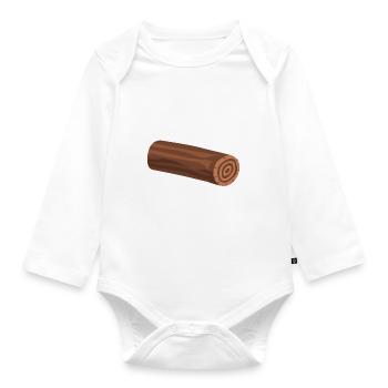 Logs of logs lying - Organic Longsleeve Baby Bodysuit - white - Front