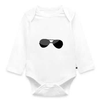 Sonnenbrille - Baby Bio-Langarm-Body - Weiß - Vorne