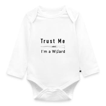 Trust me I'm a magician - Organic Longsleeve Baby Bodysuit - white - Front