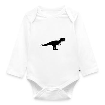 T-Rex - Baby Bio-Langarm-Body - Weiß - Vorne