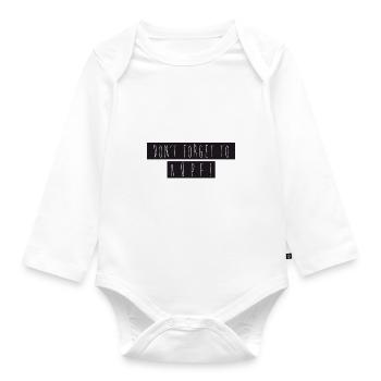 Don't forget to hop! - Organic Longsleeve Baby Bodysuit - white - Front