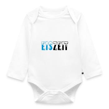 Eiszeit Schriftzug - Baby Bio-Langarm-Body - Weiß - Vorne