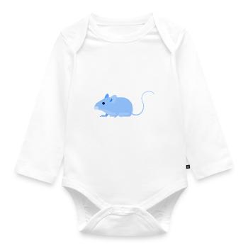 Urban - mouse - Organic Longsleeve Baby Bodysuit - white - Front