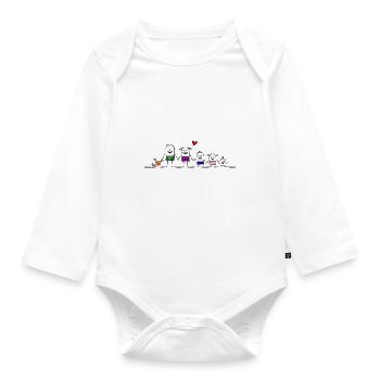 family - Organic Longsleeve Baby Bodysuit - white - Front