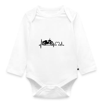 Simson Sparrow heartbeat -black- - Organic Longsleeve Baby Bodysuit - white - Front