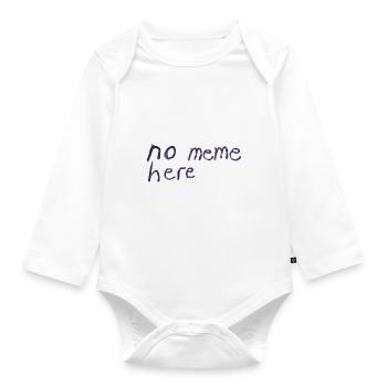 no meme here - Organic Longsleeve Baby Bodysuit - white - Front