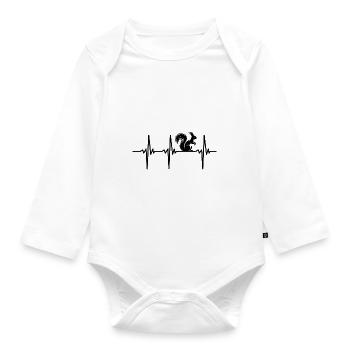 Herzschlag für neugierige Eichhörnchen - Baby Bio-Langarm-Body - Weiß - Vorne