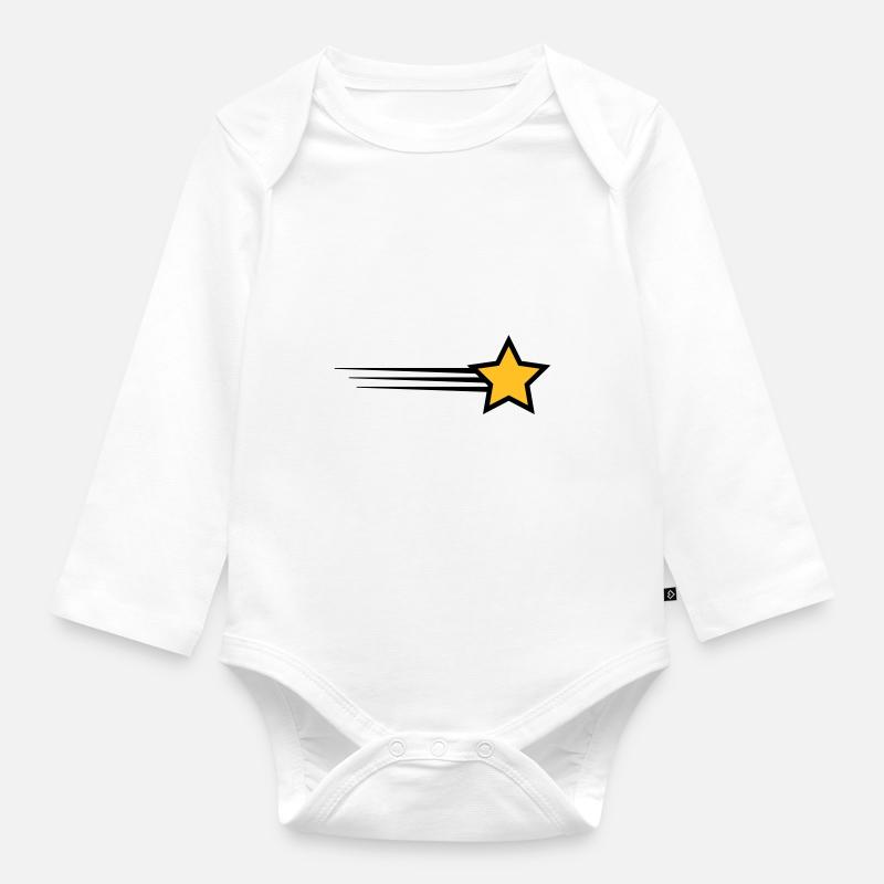 Stern - Baby Bio-Langarm-Body - Weiß