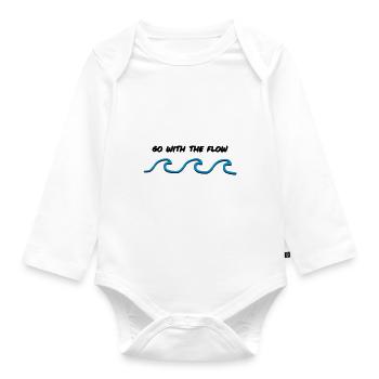 go with the flow - Organic Longsleeve Baby Bodysuit - white - Front