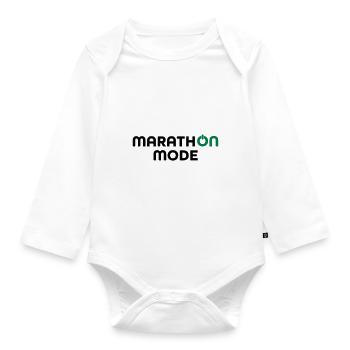 Marathon - Baby Bio-Langarm-Body - Weiß - Vorne