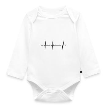 EKG template template to design your own mask - Organic Longsleeve Baby Bodysuit - white - Front