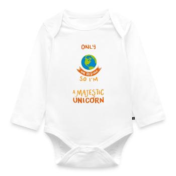 Je suis fondamentalement un cadeau majestueux de licorne - Body Bébé bio manches longues - blanc - Devant
