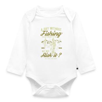 Pêche pêche cadeau pêche - Body Bébé bio manches longues - blanc - Devant