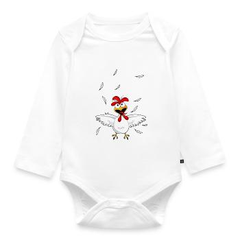 Everybody clap your hens - Organic Longsleeve Baby Bodysuit - white - Front