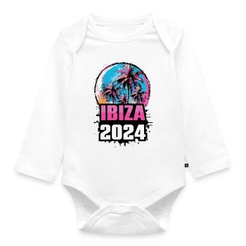 Ibiza 2024 Palm Trees - Organic Longsleeve Baby Bodysuit - white - Front