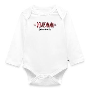 Bonusmama 2024 Beste Stiefmutter Danke Bonus Mama - Baby Bio-Langarm-Body - Weiß - Vorne