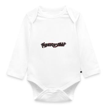 Hyperachnid typography - Organic Longsleeve Baby Bodysuit - white - Front