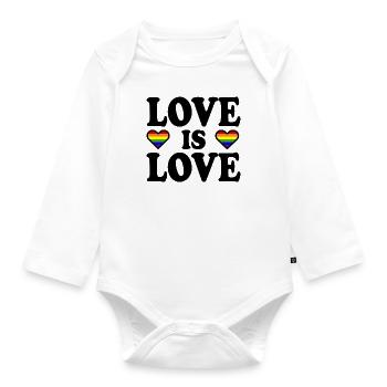 Love is love - Baby Bio-Langarm-Body - Weiß - Vorne
