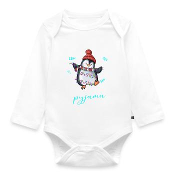 Pinguin Pyjama Weihnachten Schlafen - Baby Bio-Langarm-Body - Weiß - Vorne