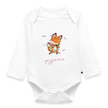 Fuchs Pyjama Weihnachten Schlafen - Baby Bio-Langarm-Body - Weiß - Vorne